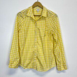 J. Crew Yellow Checkered Button Down Shirt